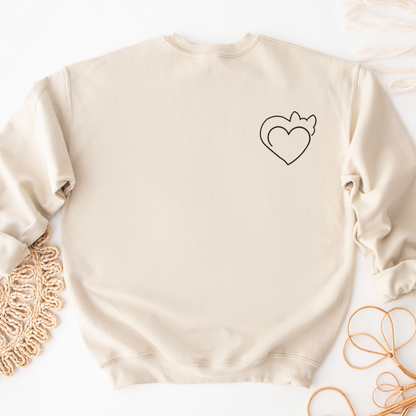 “Crewneck Sweater ideal for cat lovers who want to express their love for cats while showcasing their personal style.”
